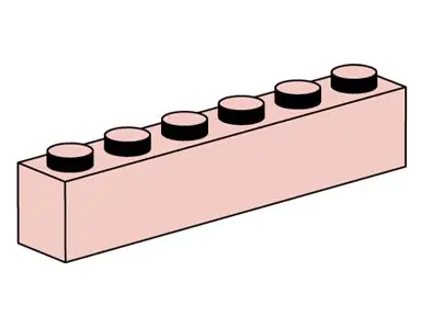 LEGO Bulk Bricks 10006 1x6 Sand Red Bricks set