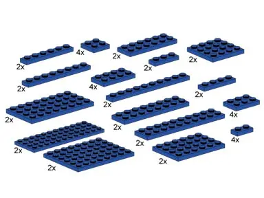 LEGO Bulk Bricks 10011 Assorted Blue Plates set
