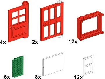LEGO Bulk Bricks 10044 Windows and Doors set, image 2