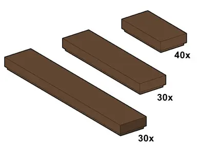 LEGO Bulk Bricks 10046 Brown Tiles set