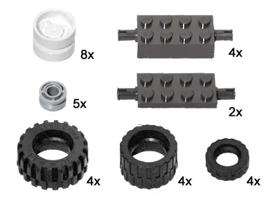 LEGO Bulk Bricks 10049 Large Wheels and Axles set
