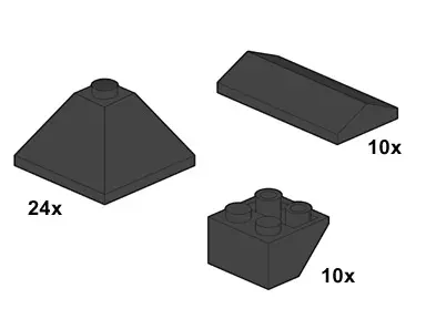 LEGO Bulk Bricks 10053 Black Roof Tiles set