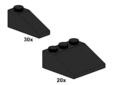 LEGO Bulk Bricks 10055 Black Roof Tiles set