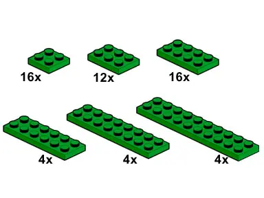 LEGO Bulk Bricks 10059 Dark Green Plates set