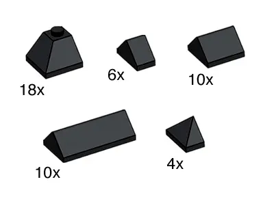 LEGO Bulk Bricks 10160 Black Ridge Tiles set