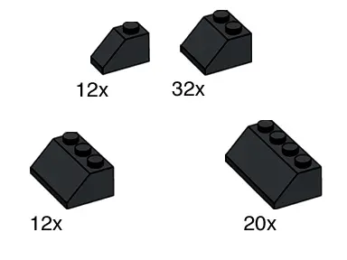 LEGO Bulk Bricks 10161 Black Roof Tiles set