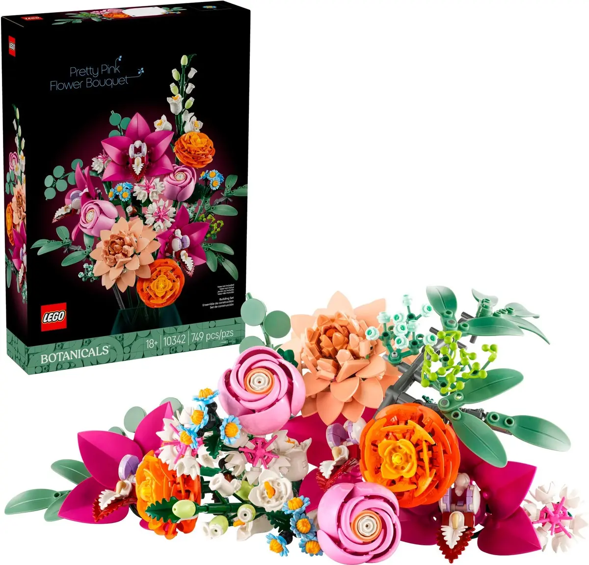 LEGO Botanicals 10342 Pretty Pink Flower Bouquet set, image 4