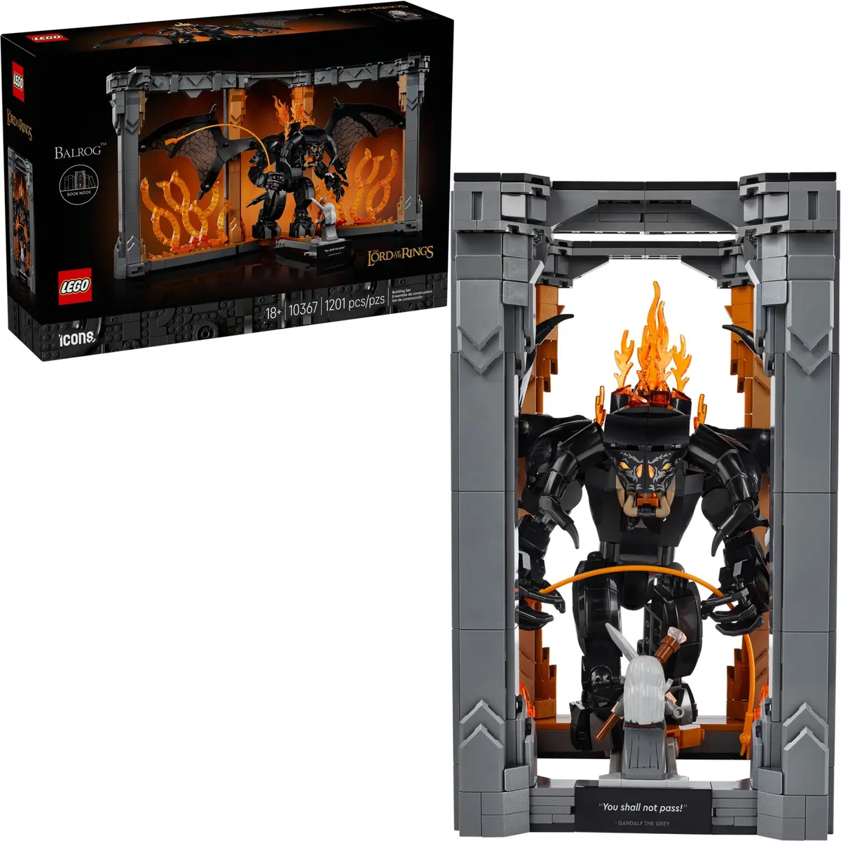 LEGO Icons 10367 The Lord of the Rings: Balrog Book Nook set, image 4