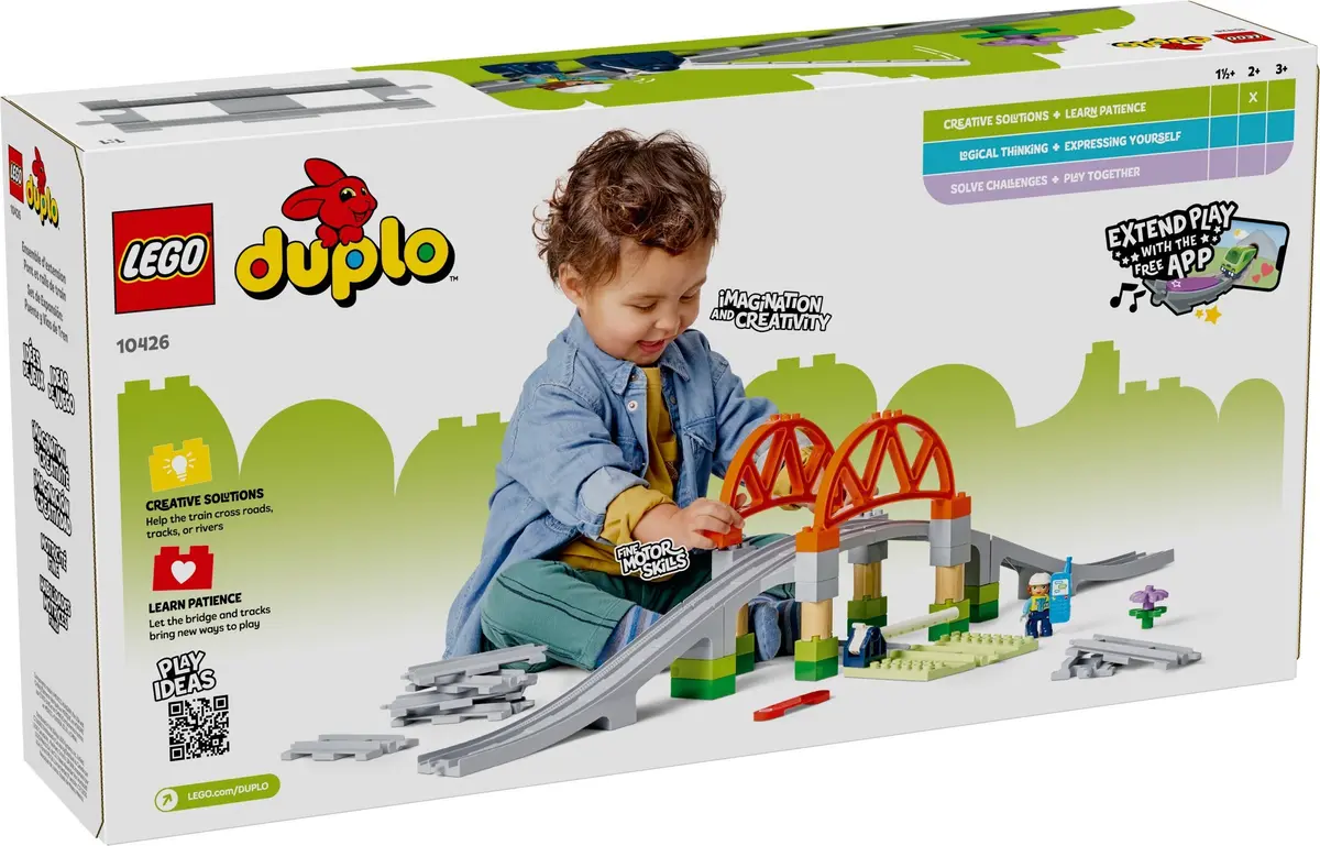 LEGO DUPLO 10426 Train Bridge and Tracks set, image 3
