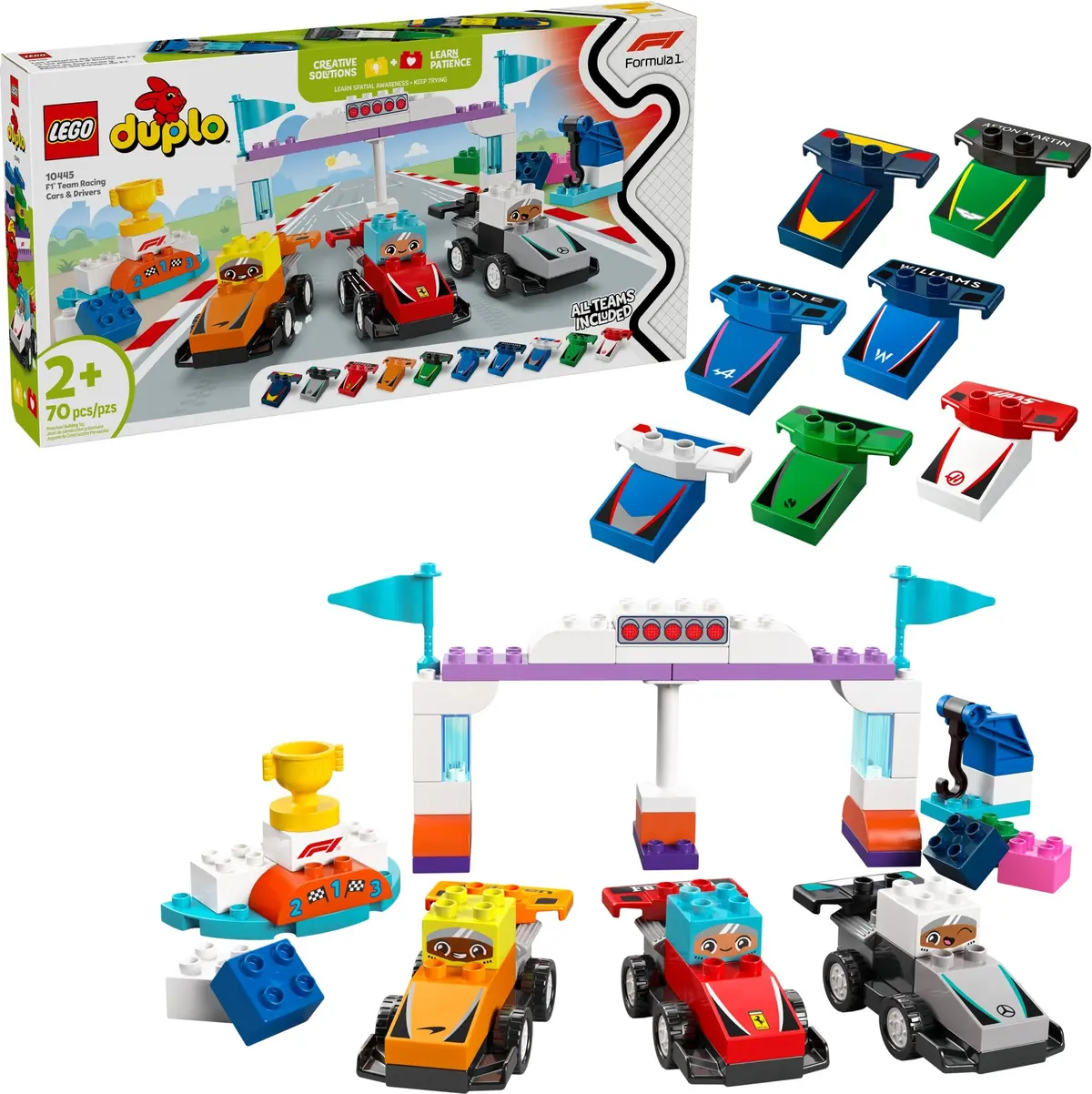 LEGO DUPLO 10445 F1 Team Racing Cars & Drivers set, image 3