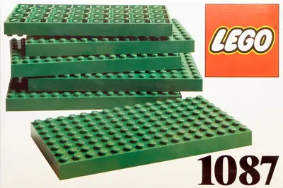 LEGO Dacta 1087 6 Lego Baseplates 8 x 16 Green set