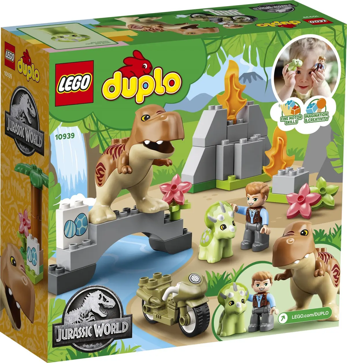 LEGO DUPLO 10939 T. rex and Triceratops Dinosaur Breakout set, image 3