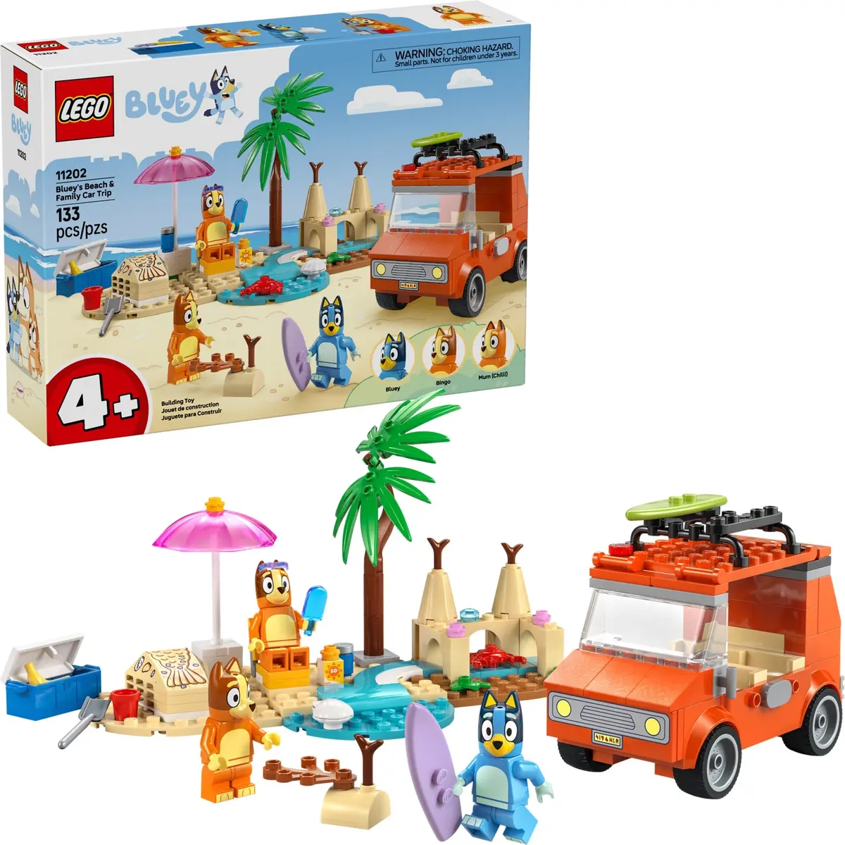 LEGO Bluey 11202 Bluey's Beach & Family Car Trip set, image 4