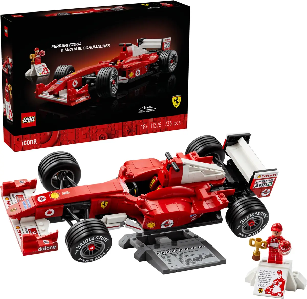 LEGO Icons 11375 Ferrari F2004 & Michael Schumacher set, image 4