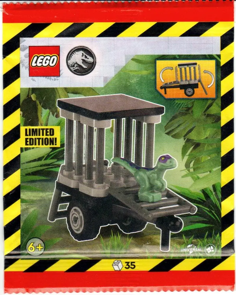 LEGO Jurassic World 122502 Owen with Cage and Raptor set