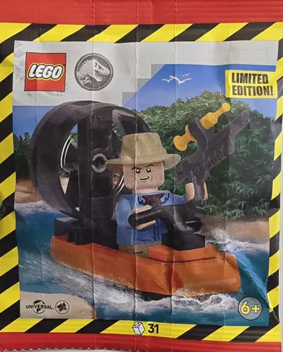 LEGO Jurassic World 122508 Alan Grant with Hovercraft set