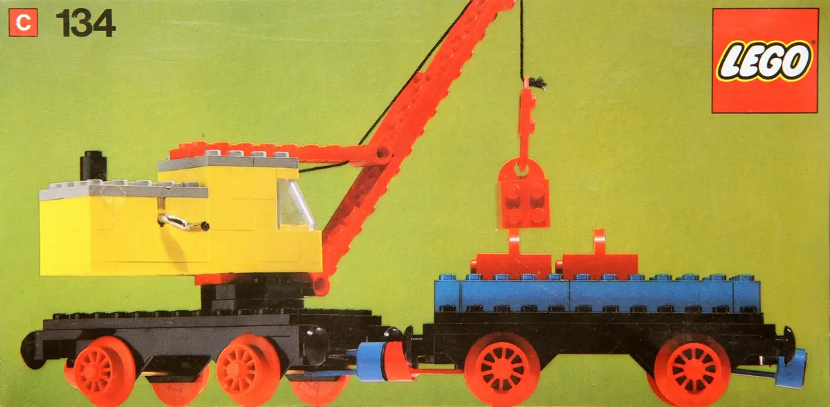 LEGO Trains 134 Mobile Crane and Wagon set