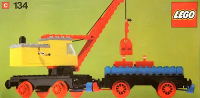 LEGO Trains 134 Mobile Crane and Wagon set