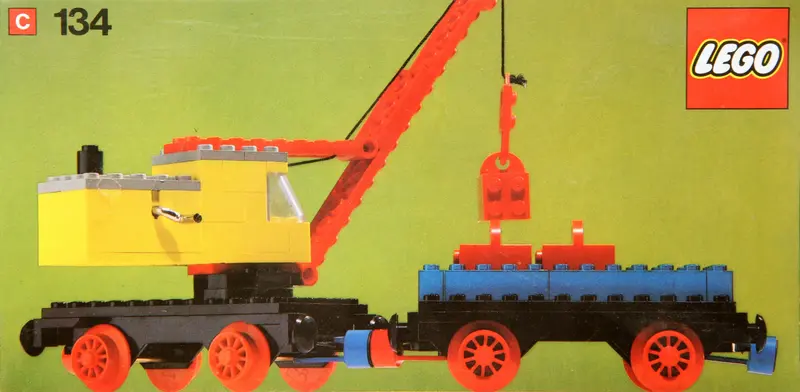 LEGO Trains 134 Mobile Crane and Wagon set