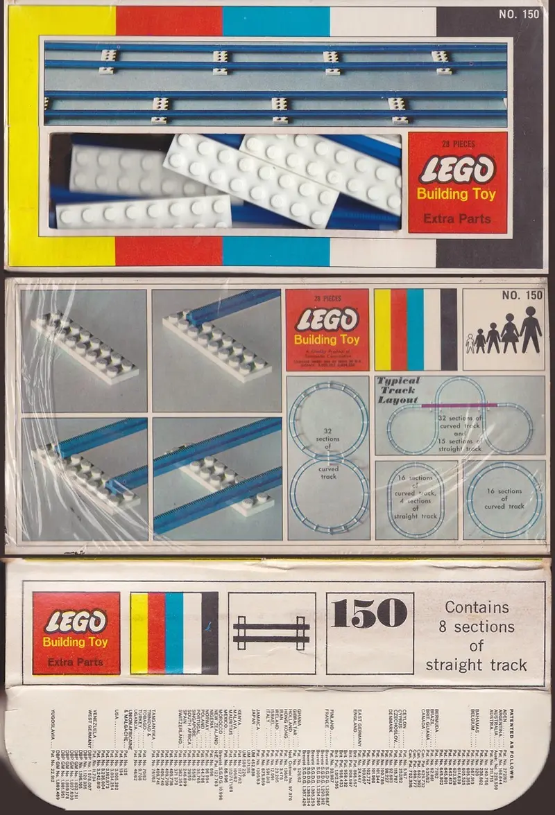 LEGO Samsonite 150 Straight Train Track set, image 2