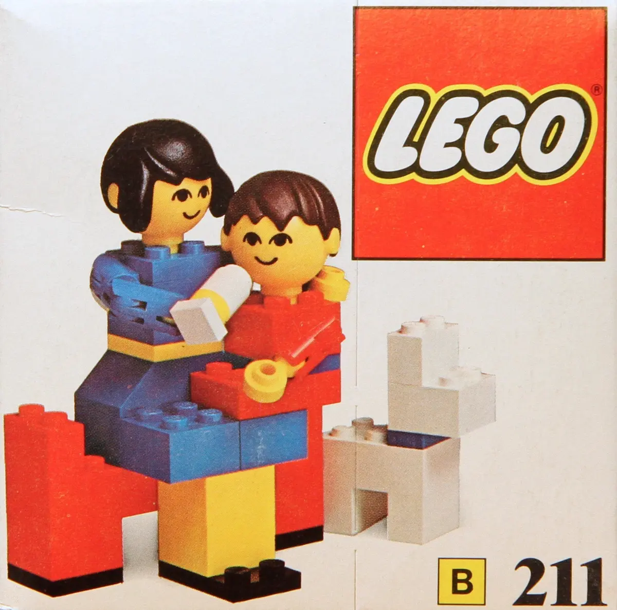 LEGO Building Set with People 211 Mother and baby with dog set