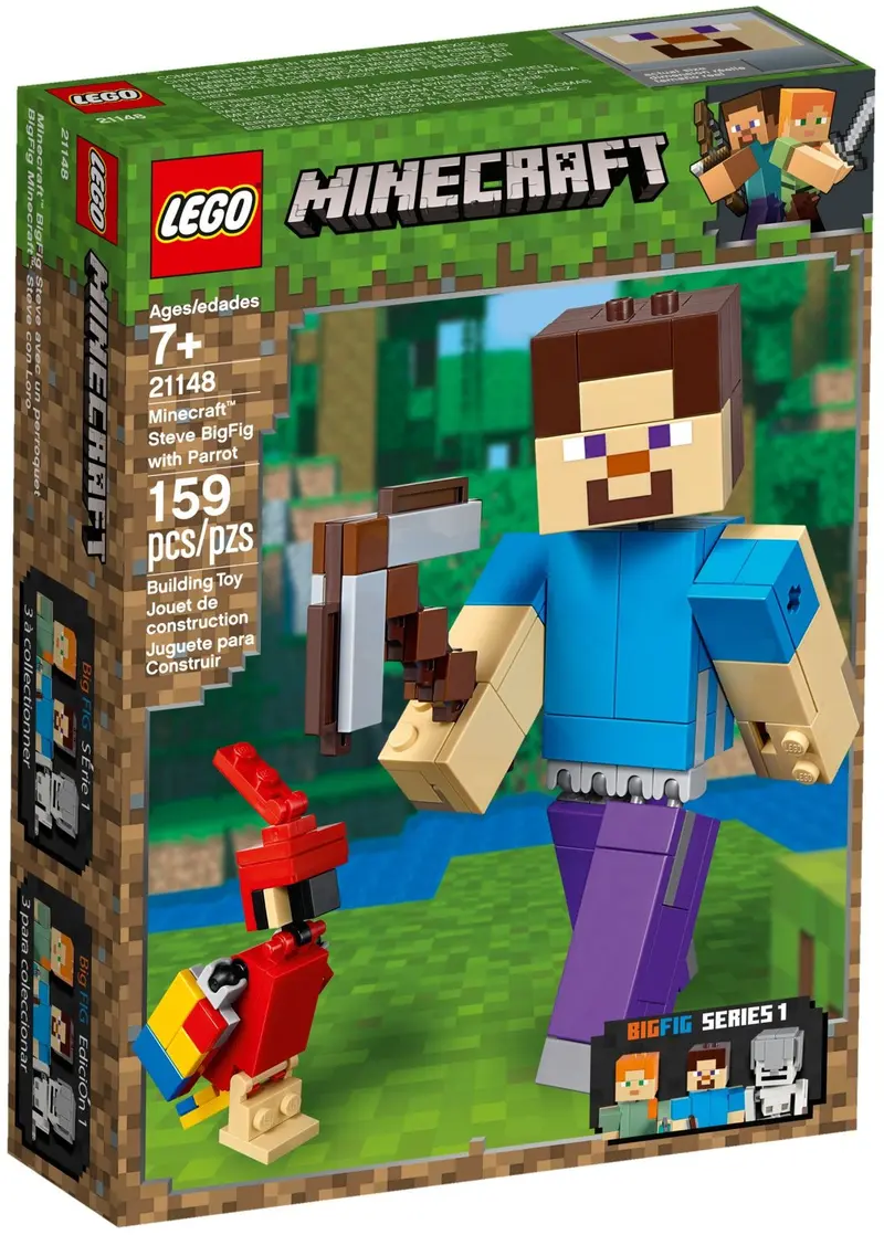 LEGO Minecraft 21148 Minecraft Steve BigFig with Parrot set, image 2