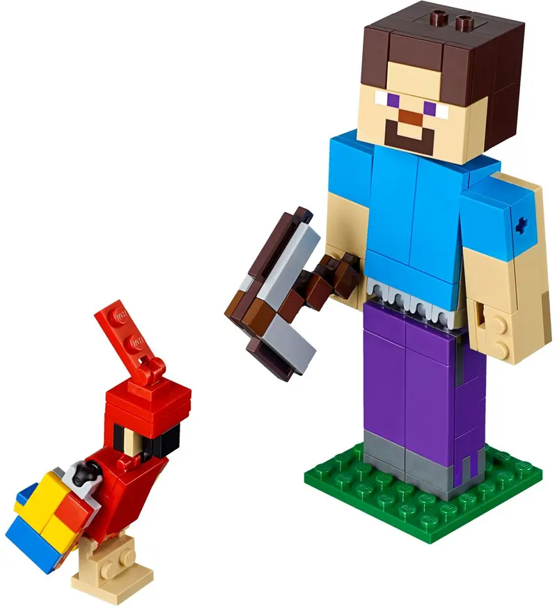 LEGO Minecraft 21148 Minecraft Steve BigFig with Parrot set
