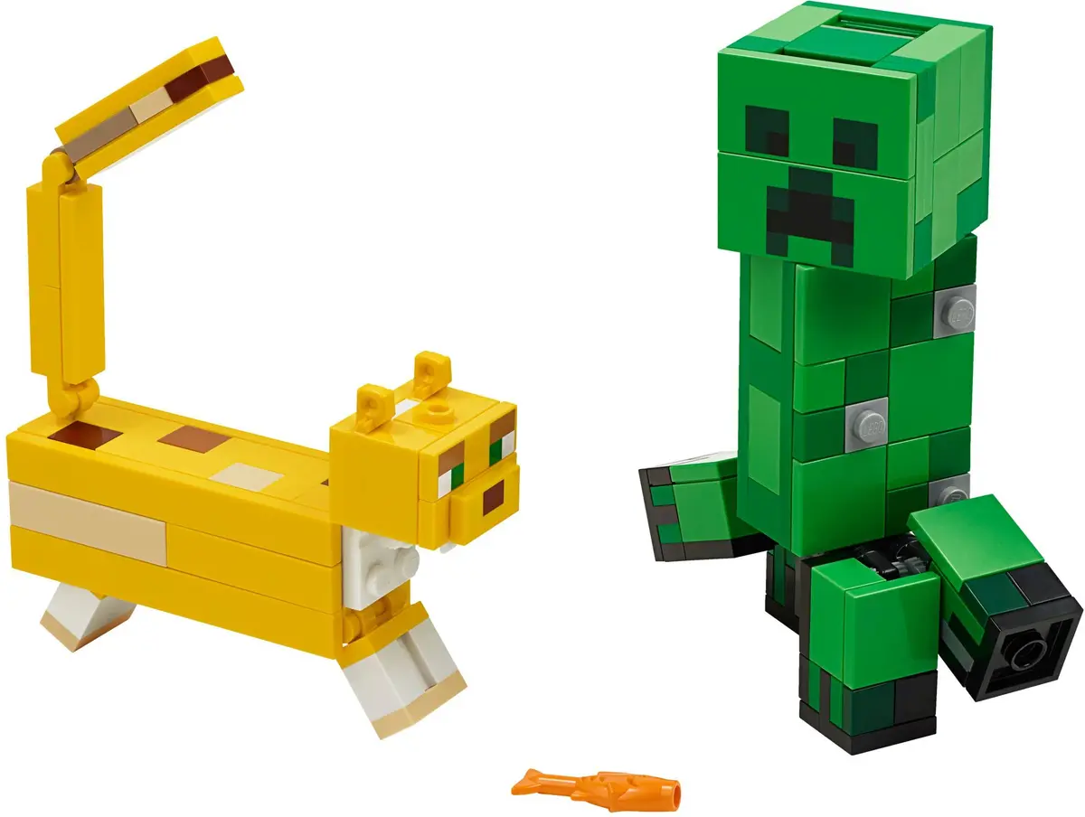 LEGO Minecraft 21156 BigFig Creeper and Ocelot set