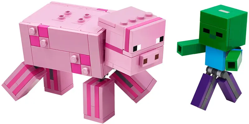 LEGO Minecraft 21157 BigFig Pig with Baby Zombie set