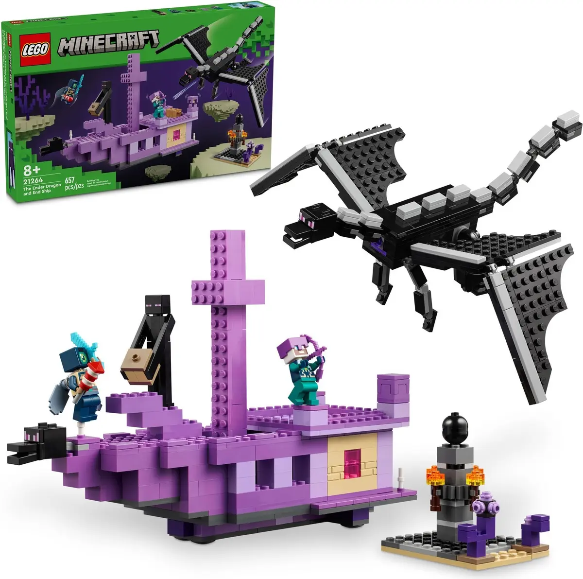 LEGO Minecraft 21264 The Ender Dragon and End Ship set, image 7