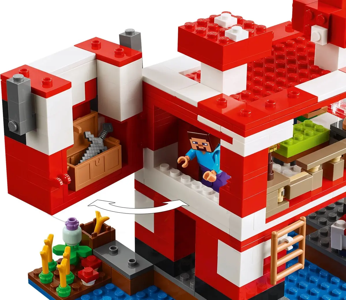 LEGO Minecraft 21270 The Mooshroom House set, image 9