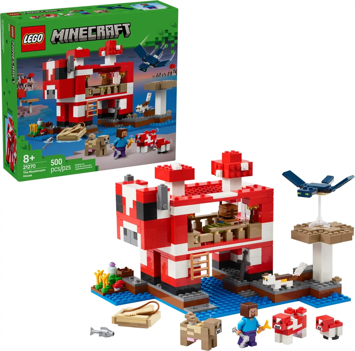 LEGO Minecraft 21270 The Mooshroom House set, image 3