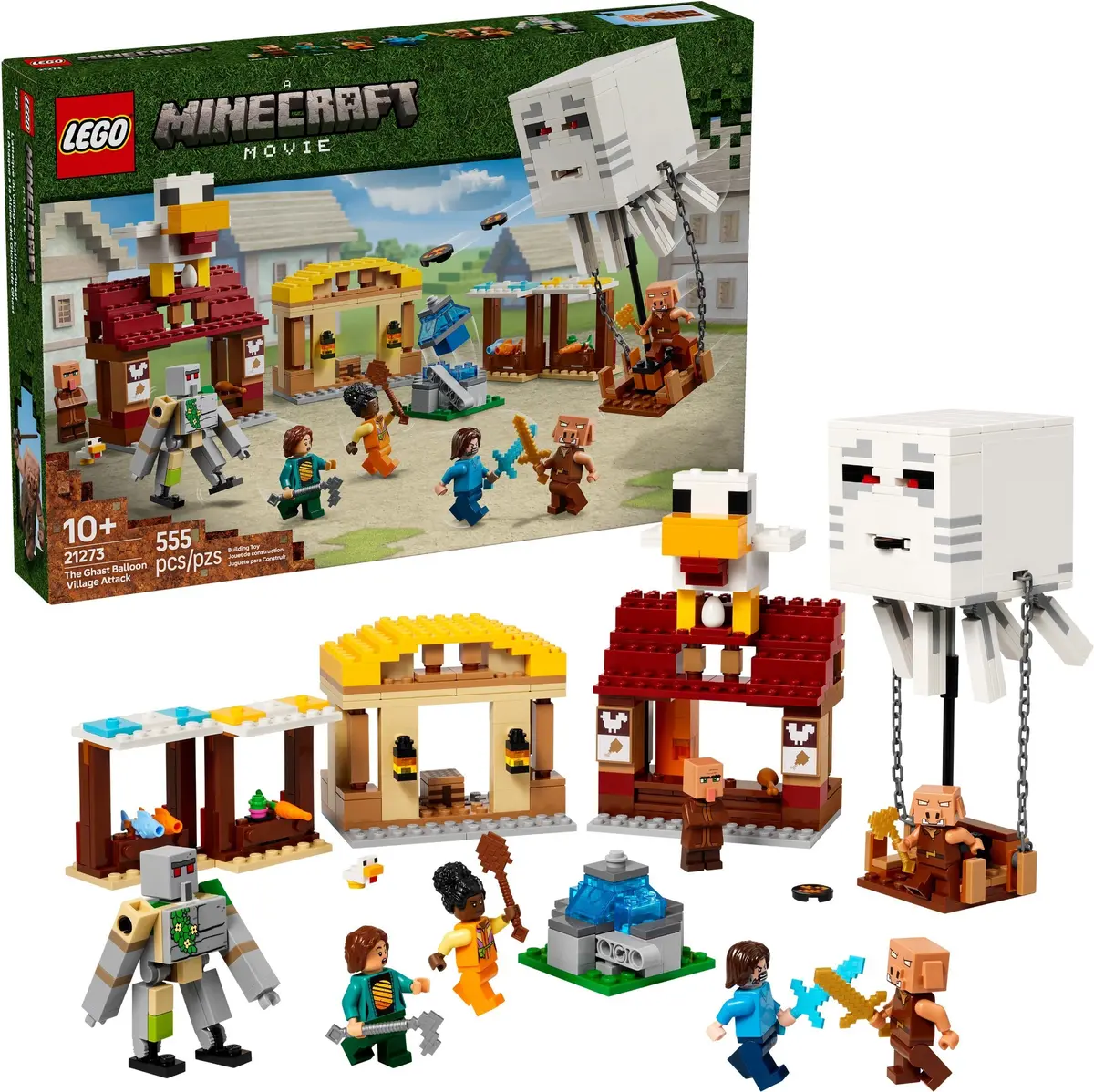LEGO Minecraft 21273 The Ghast Balloon Village Attack set, image 3
