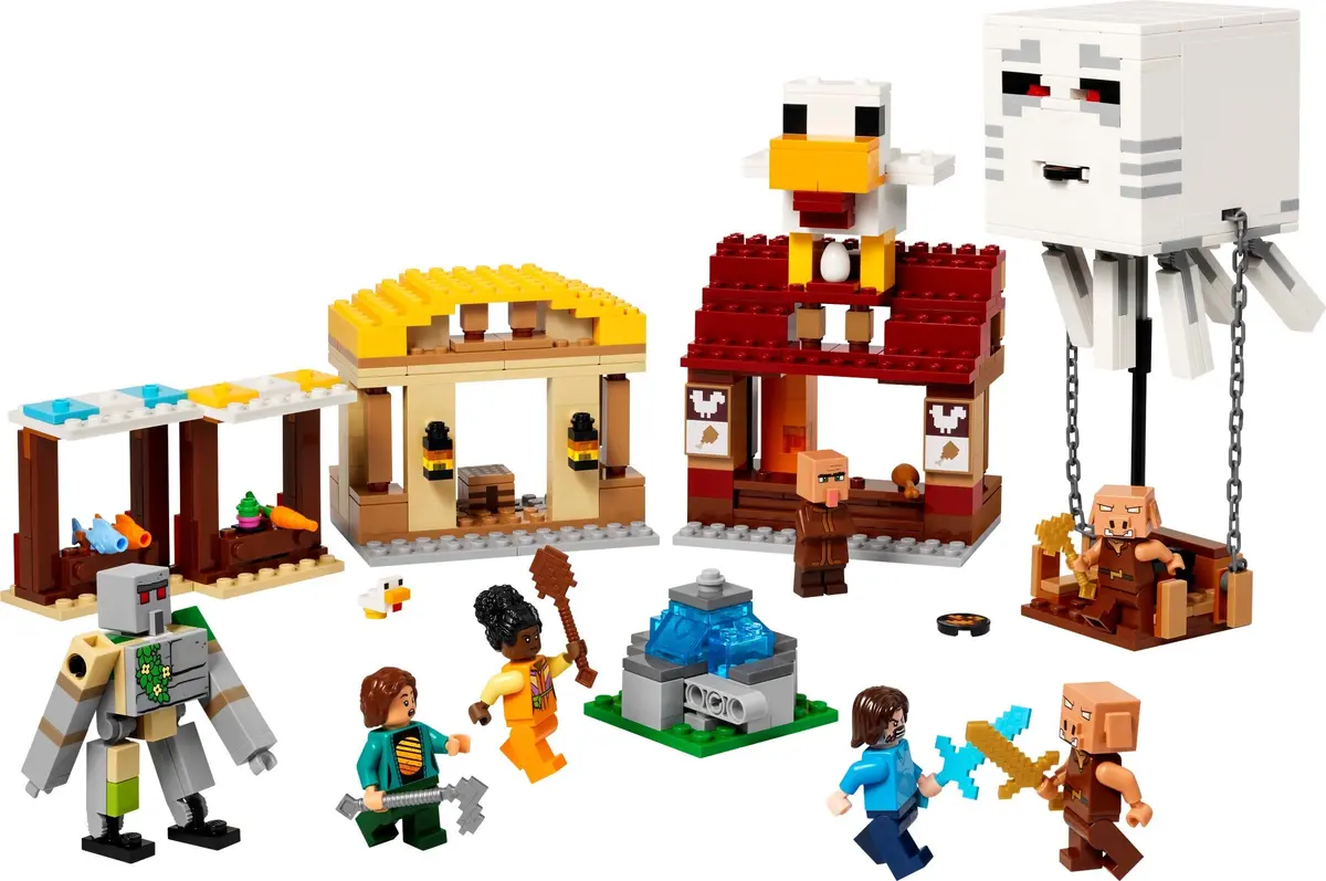 LEGO Minecraft 21273 The Ghast Balloon Village Attack set