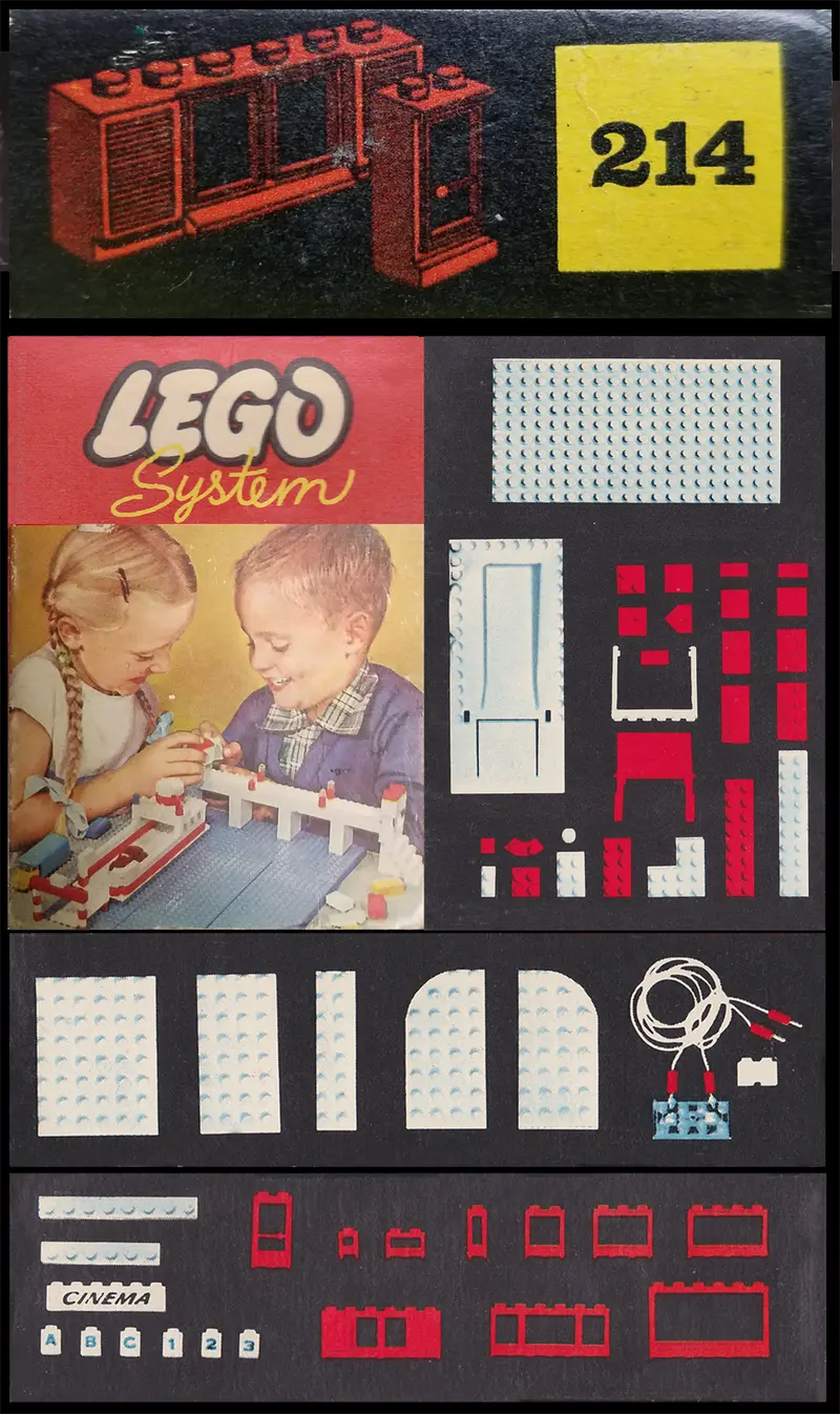 LEGO System 214 Ten Windows and Doors, Red set, image 3
