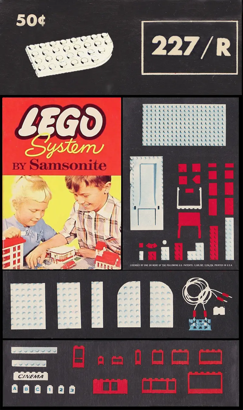 LEGO Samsonite 227_R 4 x 8 Right Curve Plates set