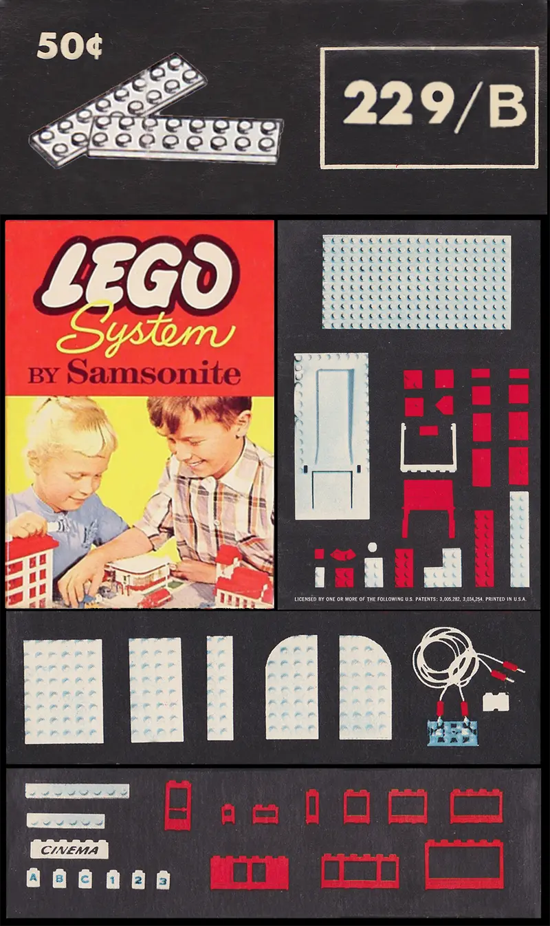 LEGO Samsonite 229_B 2 x 8 Plates set