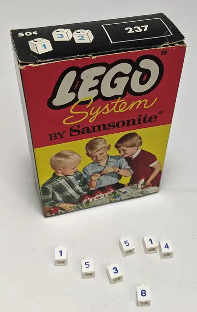 LEGO Samsonite 237 Numbered Bricks set