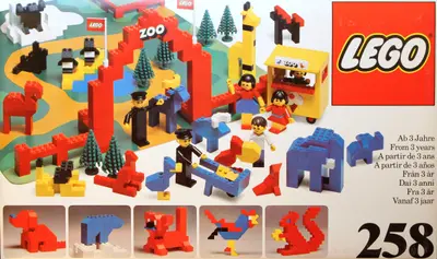 LEGO Basic 258 Zoo (with Baseboard) set