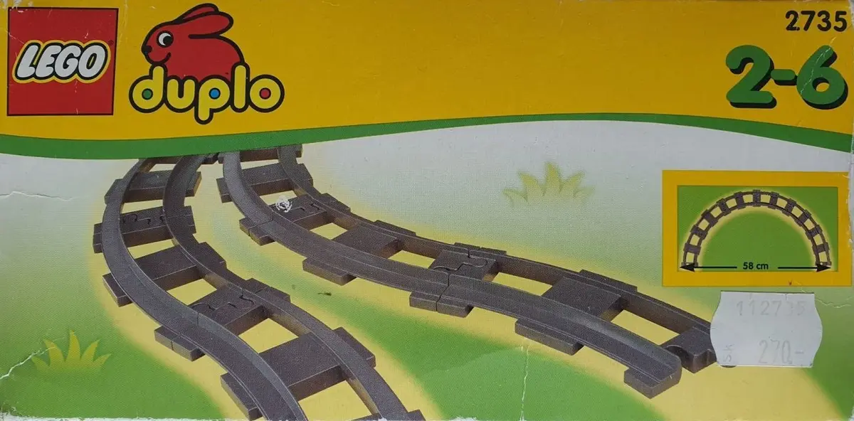 LEGO DUPLO 2735 Curved Track (Curved Rails) set, image 2