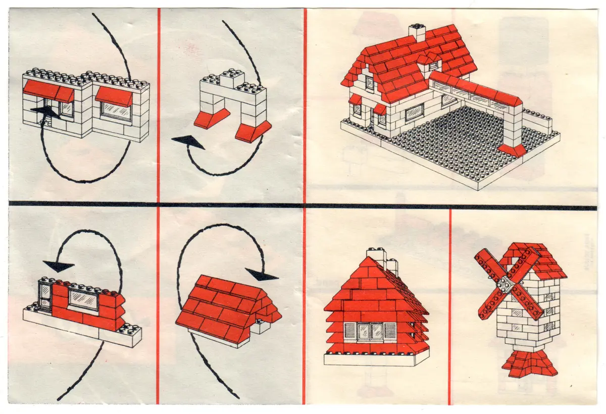 LEGO System 280 Sloping Roof Bricks, Red set, image 3