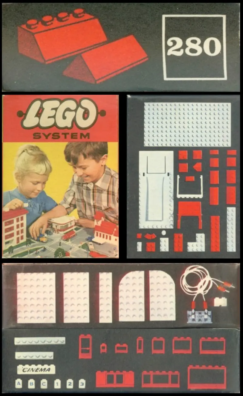 LEGO System 280 Sloping Roof Bricks, Red set, image 2