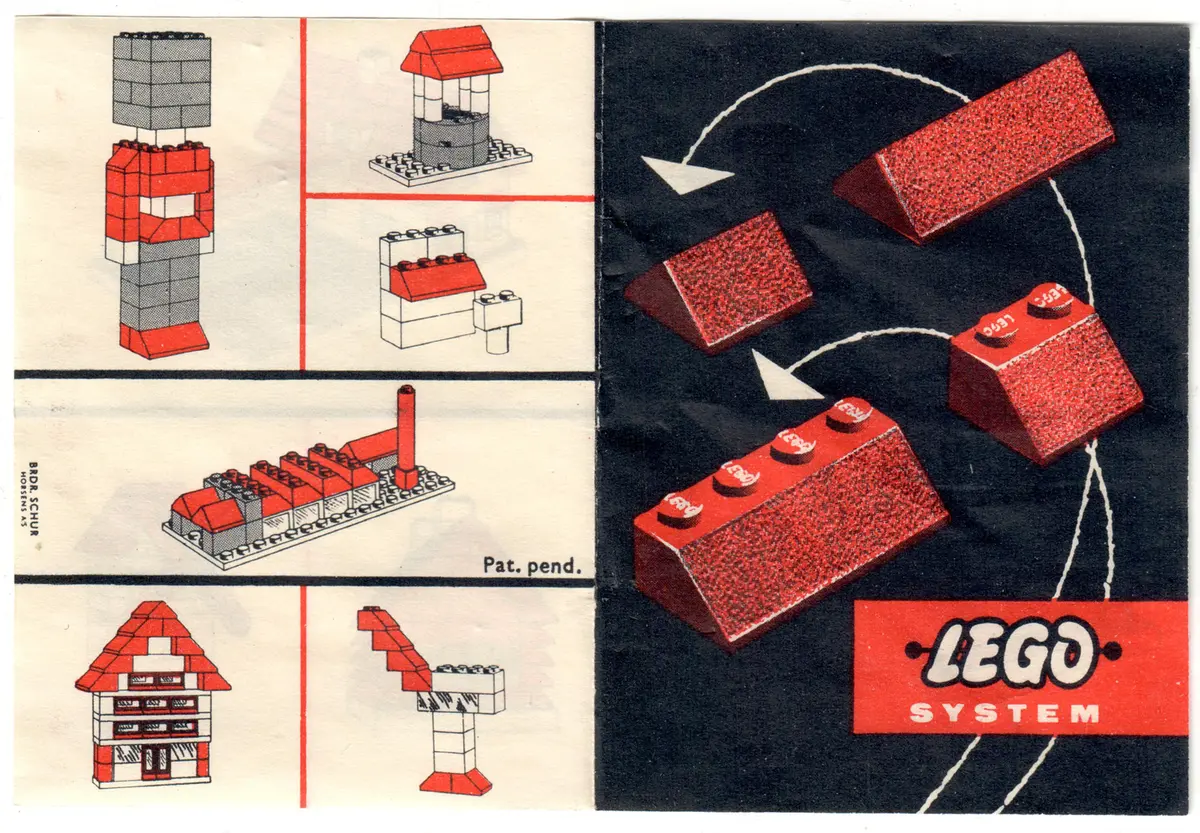 LEGO System 280 Sloping Roof Bricks, Red set, image 4