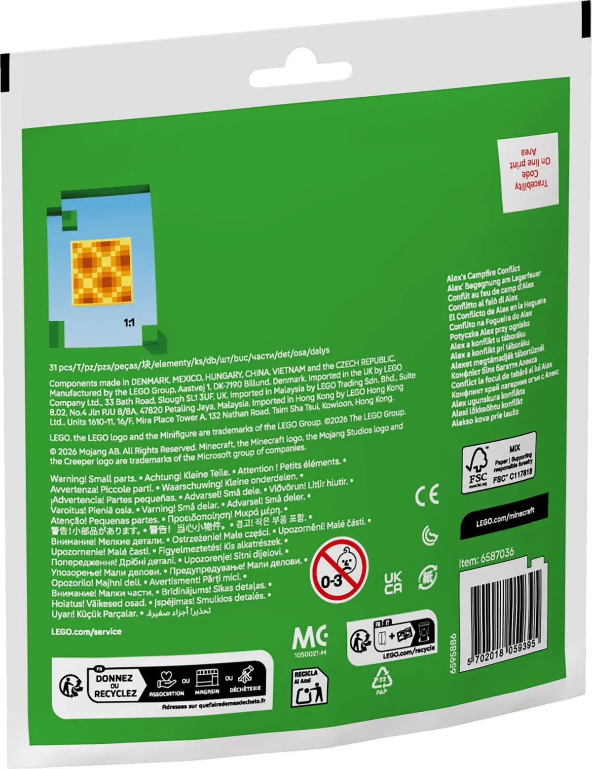 LEGO Minecraft 30732 Alex's Campfire Conflict set, image 3