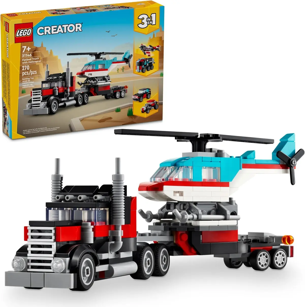 LEGO Creator 31146 Flatbed Truck with Helicopter set, image 2