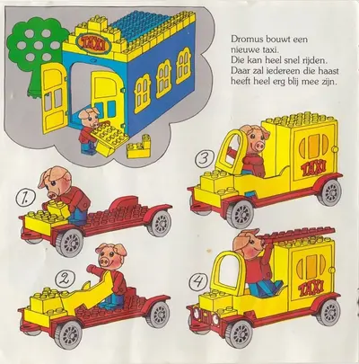 LEGO Fabuland 338 Blondi the Pig and Taxi Station set, image 7