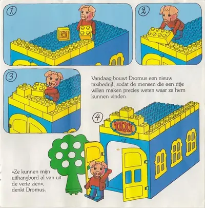 LEGO Fabuland 338 Blondi the Pig and Taxi Station set, image 3