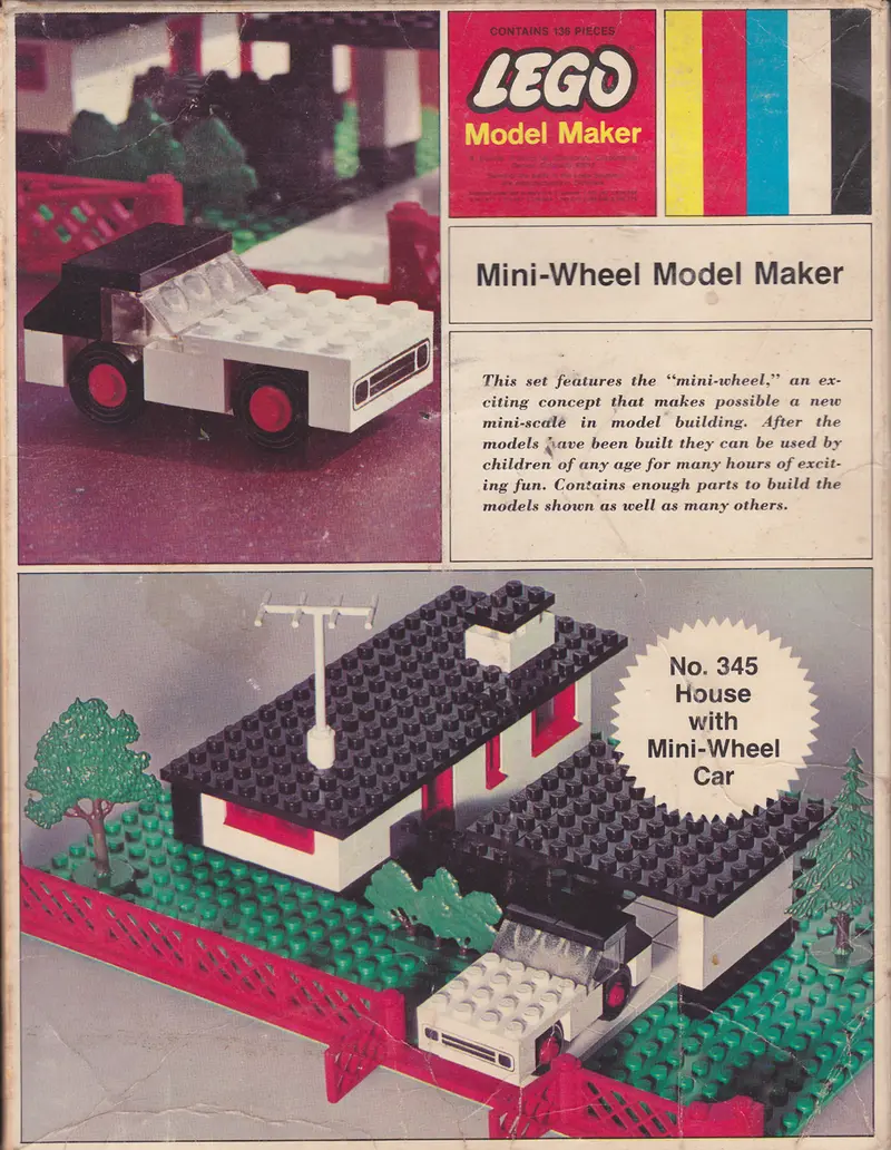 LEGO Samsonite 345 House with Mini-Wheel Car set