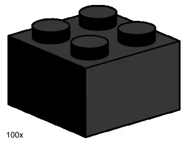 LEGO Bulk Bricks 3453 2x2 Black Bricks set