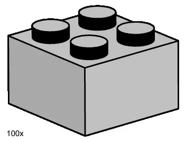LEGO Bulk Bricks 3454 2x2 Light Grey Bricks set